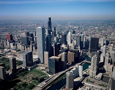 Chicago Downtown Aerial View